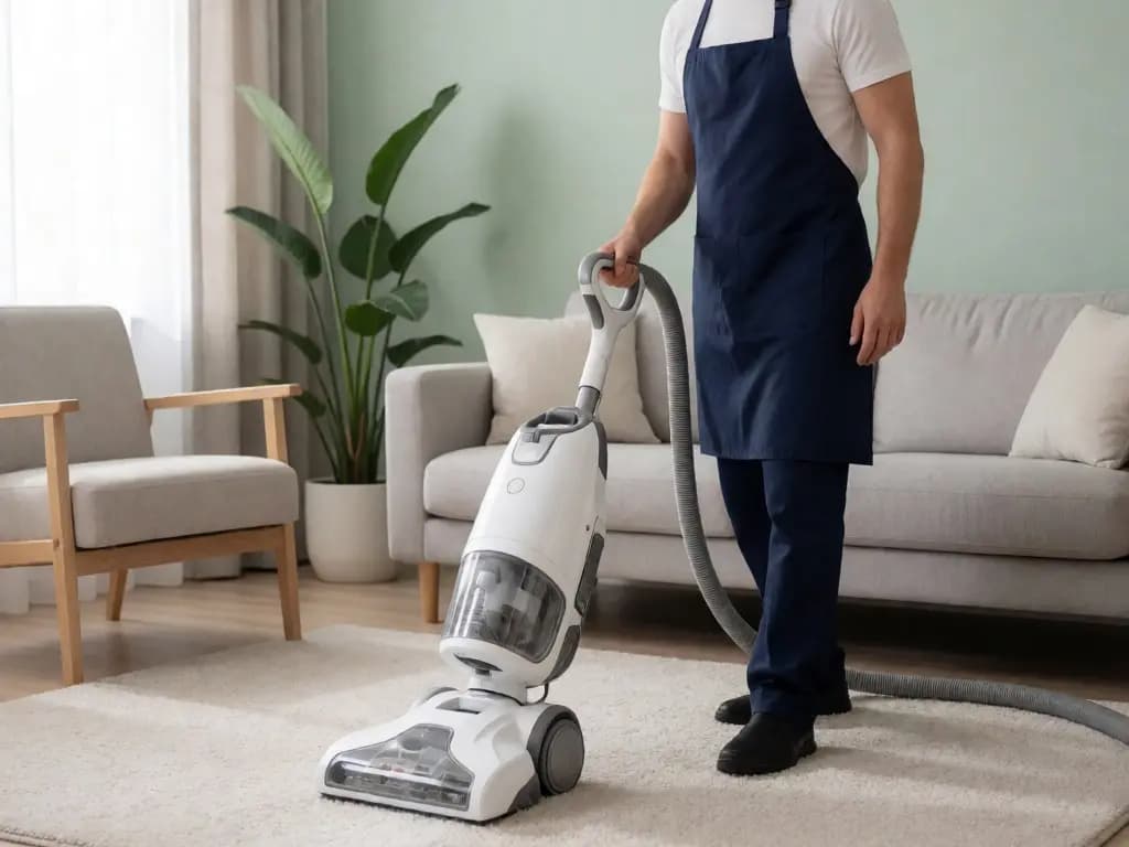 Desinfección intensiva, acondicionamiento de alfombras y textile